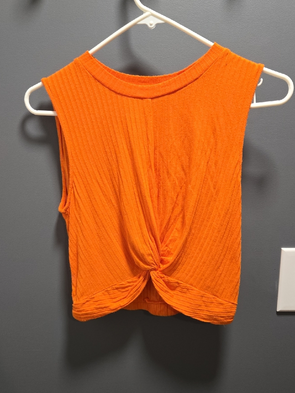 love J Ribbed Twist-Front Crop Top